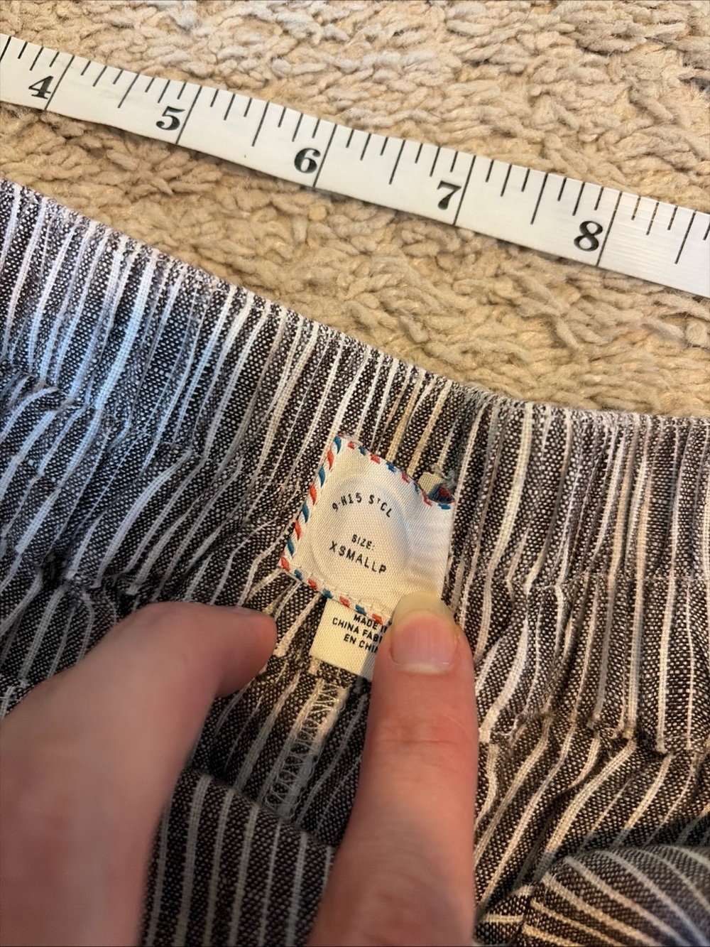 Anthropologie 9-H15 STCL Brown White Striped 100% Linen Wide Leg Pants Size XS P - Picture 4 of 8